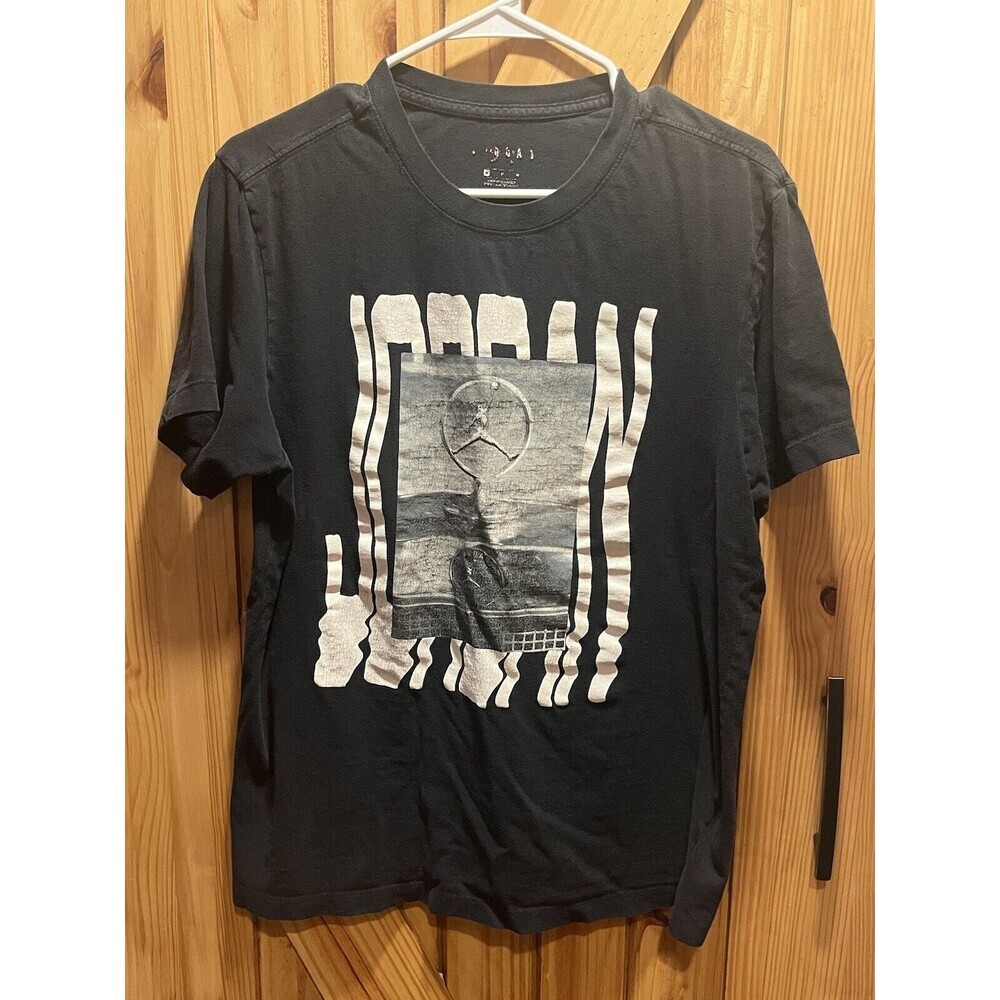 Original Air Jordan Black Shirt “Mercedes” Logo Jumpman MJ T-Shirt Men's MEDIUM